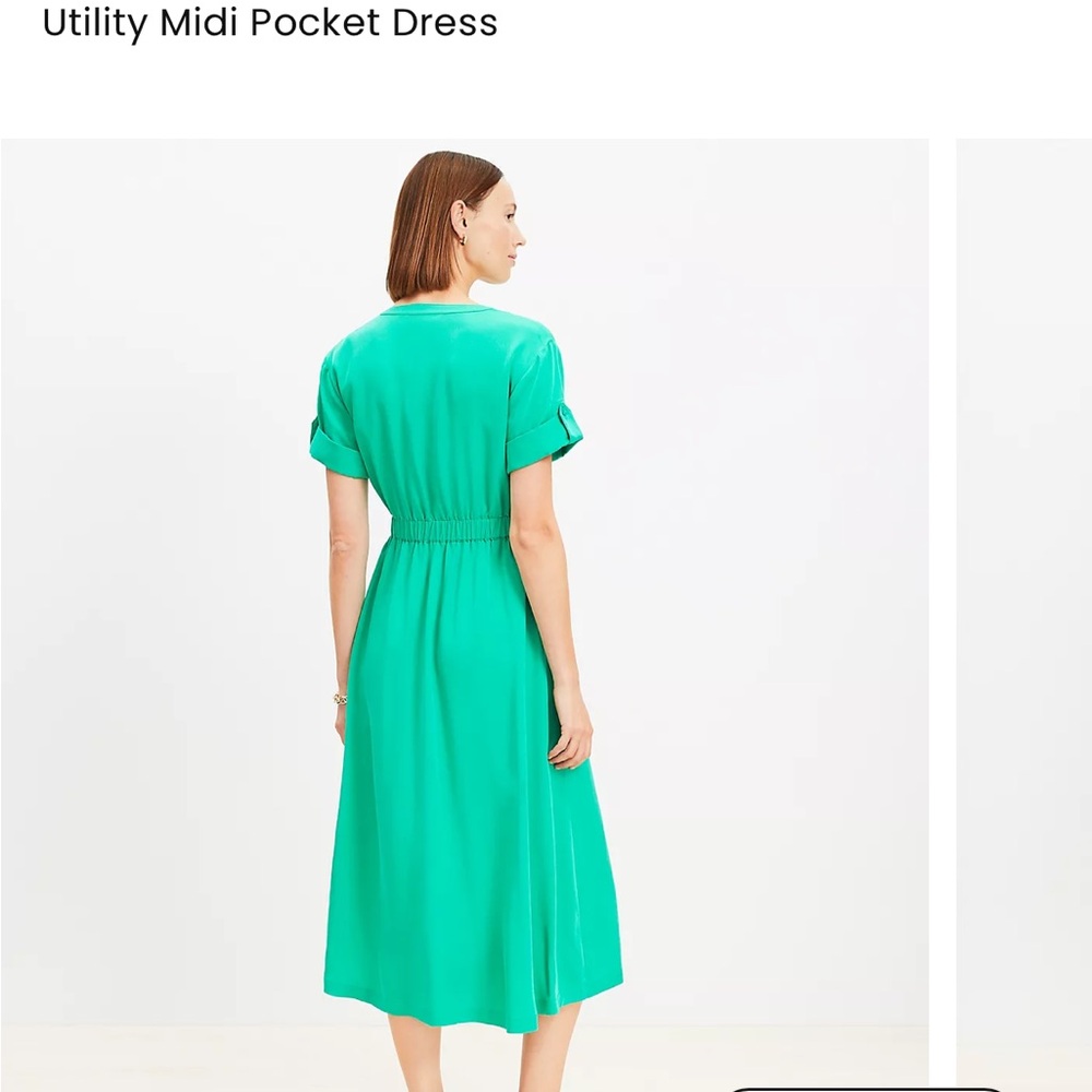Loft Utility Midi Pocket Dress, Size 10 - Picture 10 of 10